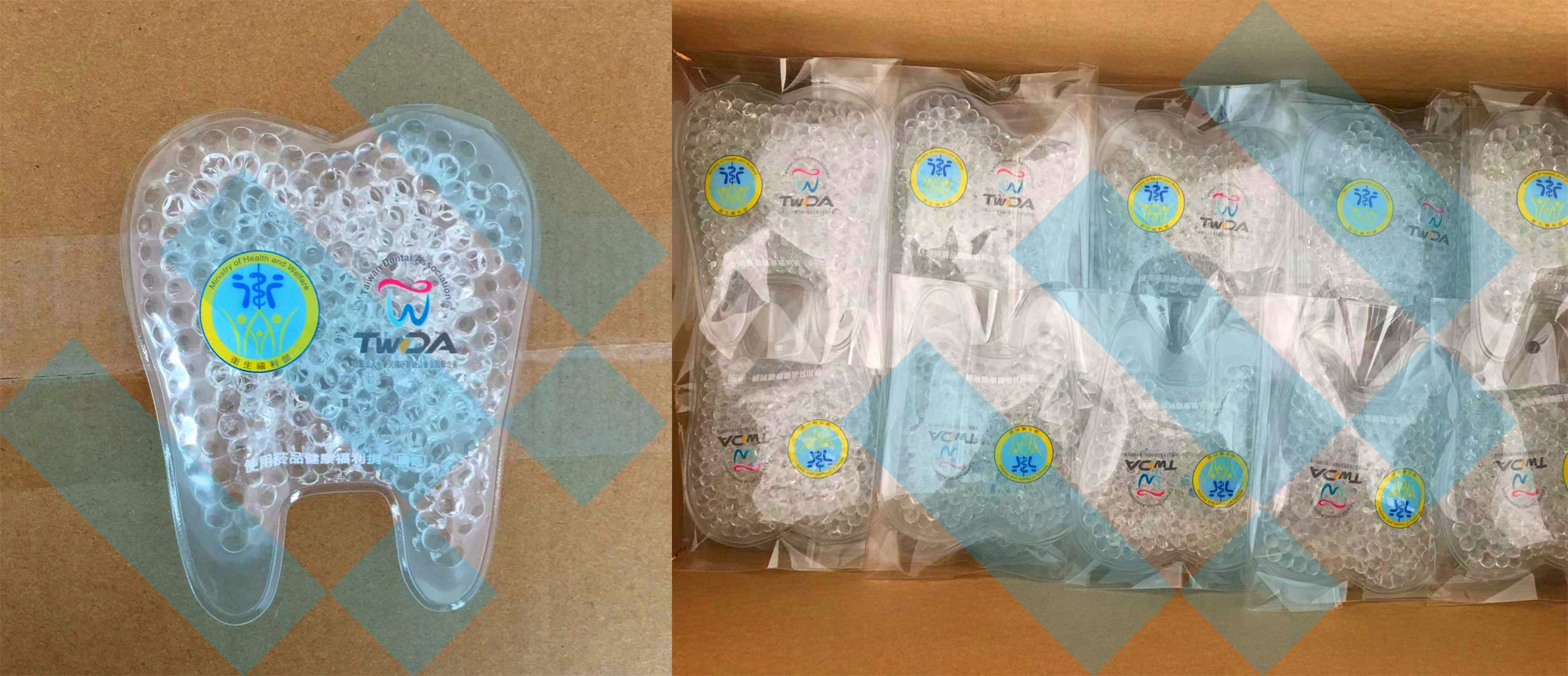 customized tooth shape hot cold pack