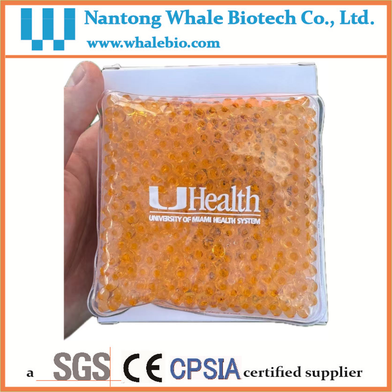 square gel beads hot cold pack with logo